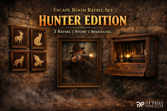 Escape Room Rätsel-Set „Hunter Edition“ – 3 interaktive Module mit Story, Sound & Effekten